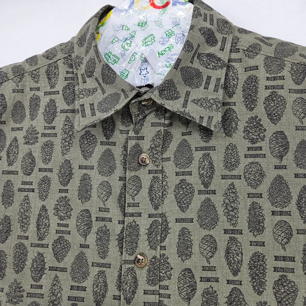North Face Shirt Mens‎ Extra Large Green Short Sleeve Button Up Outdoors